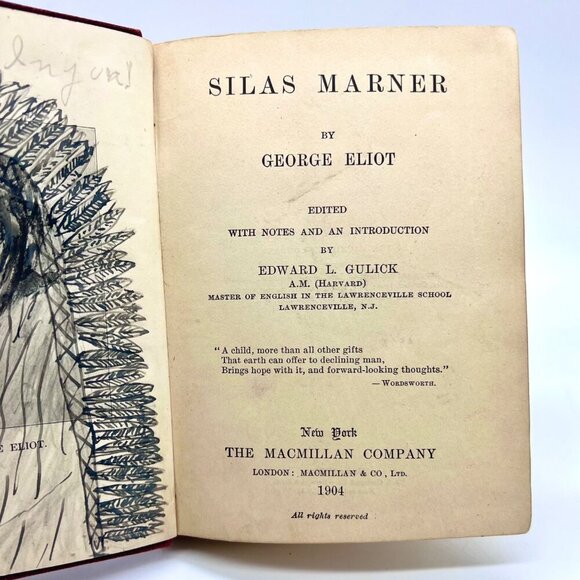 Silas Marner George Eliot Hardcover 1904 Macmillan Red Cloth Antique Book - Picture 1 of 10